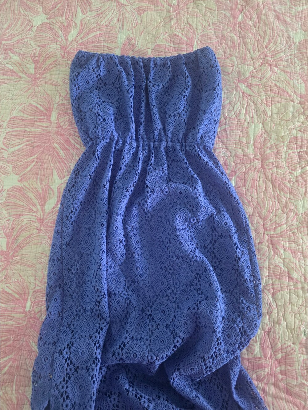 Lilly Pulitzer Strapless Periwinkle Lace Dress